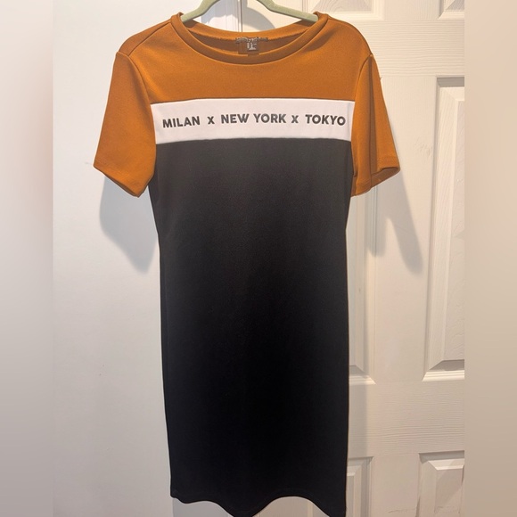 Forever 21 Dresses & Skirts - Forever 21 Black and Orange Graphic Mini Dress